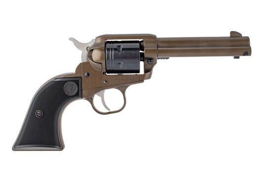 Ruger Wrangler 22lr revolver features a midnight bronze cerakote finish